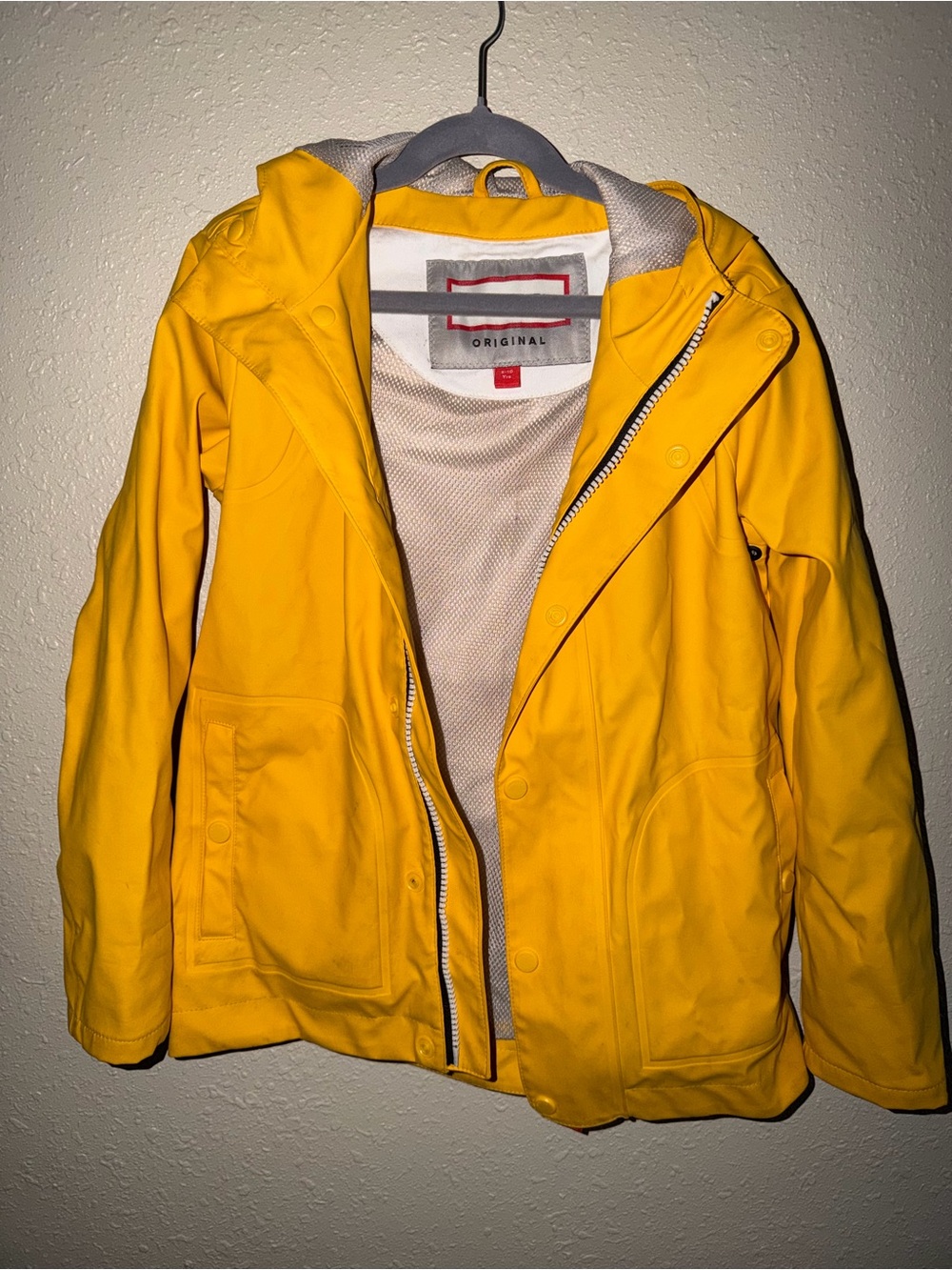 Hunter Bright Yellow Hooded Rain Jacket